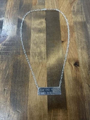 18,25'' 925 Silber ''Glaube endet wo Angst beginnt'' Büroklammer Kette Halskette 7,26 g