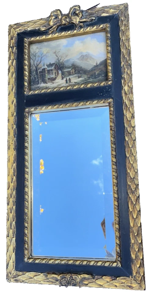 Carvers & Gilders Gold Giltwood Mirror Winter Landscape England Neoclassical - Image 2 of 4