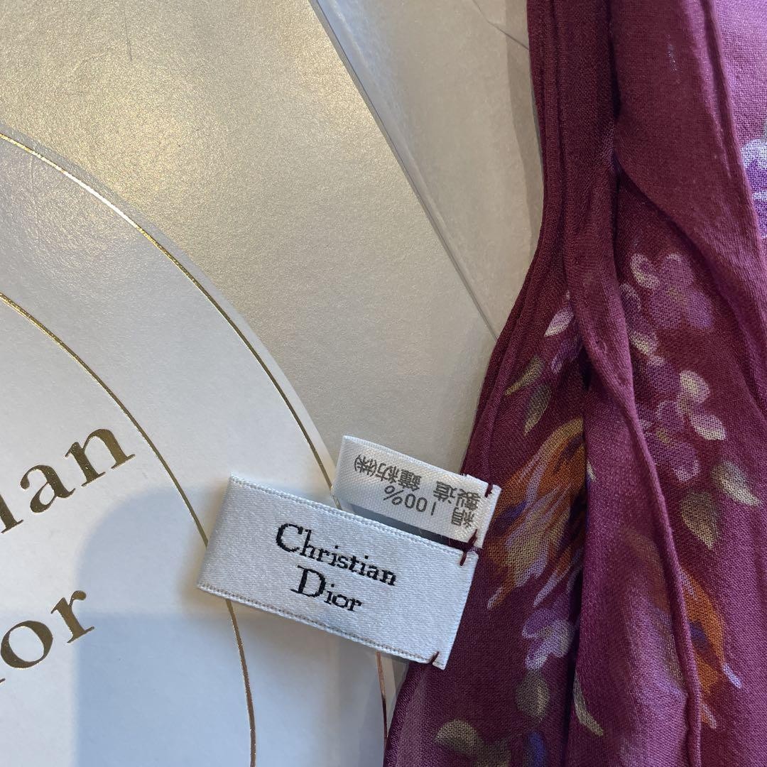 Christian Dior scarf 85cm 33″ square silk flower purple | eBay