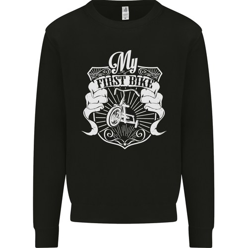 First Bike Funny Biker Motorbike Motorcycle Kids Sweatshirt Jumper