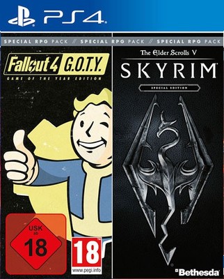 PS4 - Special RPG Pack: Fallout 4.+ SKYRIM DE mit Pappbox sehr guter Zustand