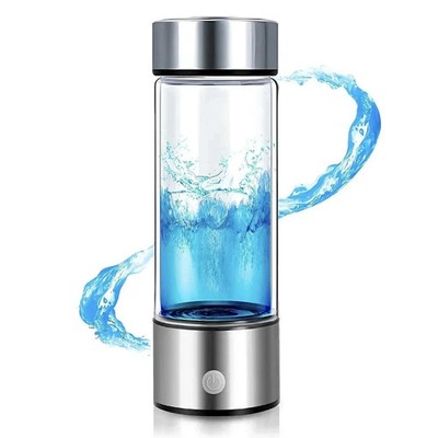 Alive Blue Hydrogen Water Bottle, 14 Oz Rechargeable Portable Hydroletes Wate