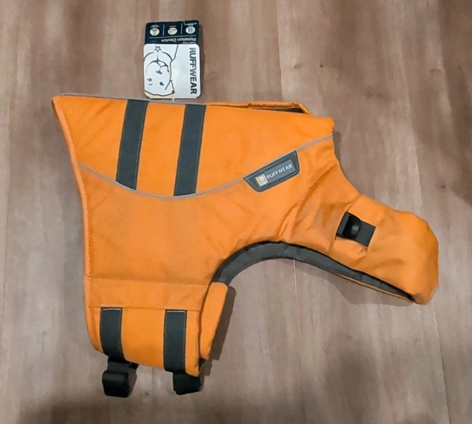 Chaleco salvavidas Ruffwear Float Coat para perro - naranja ondulado talla mediana Foto 2 de 4