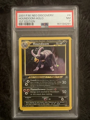 Pokémon TCG Houndoom Neo Discovery Holo 4/75 Psa 7