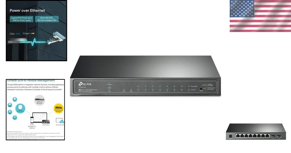 Gigabit Smart Managed PoE Switch | 8 PoE+ Ports, 2 SFP Slots - Image 2 of 4