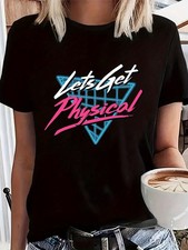 Women'S Plus Size Retro 80S Neon T-Shirt - Vintage Tee Featuring Pink & Cyan L