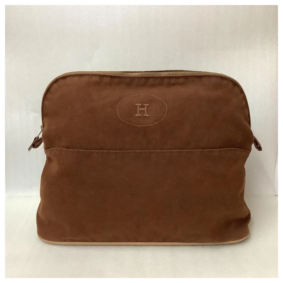 Bolsa de algodón Hermes Birkin GM marrón usada Foto 3 de 4