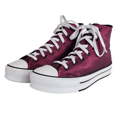 Converse Chuck Taylor Lift Platform SB Canvas Prime Pink Sparkle Shoes Kids 6.5