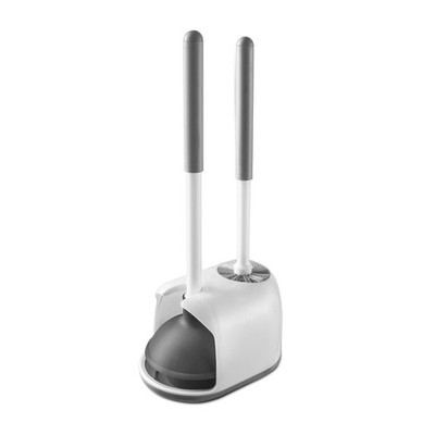 Plunger and Brush Set, 2-in-1 Compact Holder