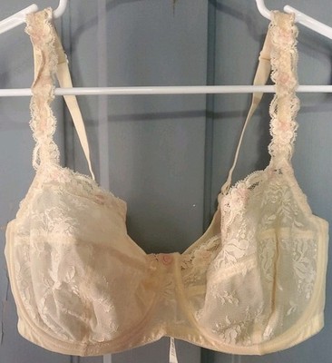 Gossard 36dd Cream And Pink Bra Underwire  Sheer Lace
