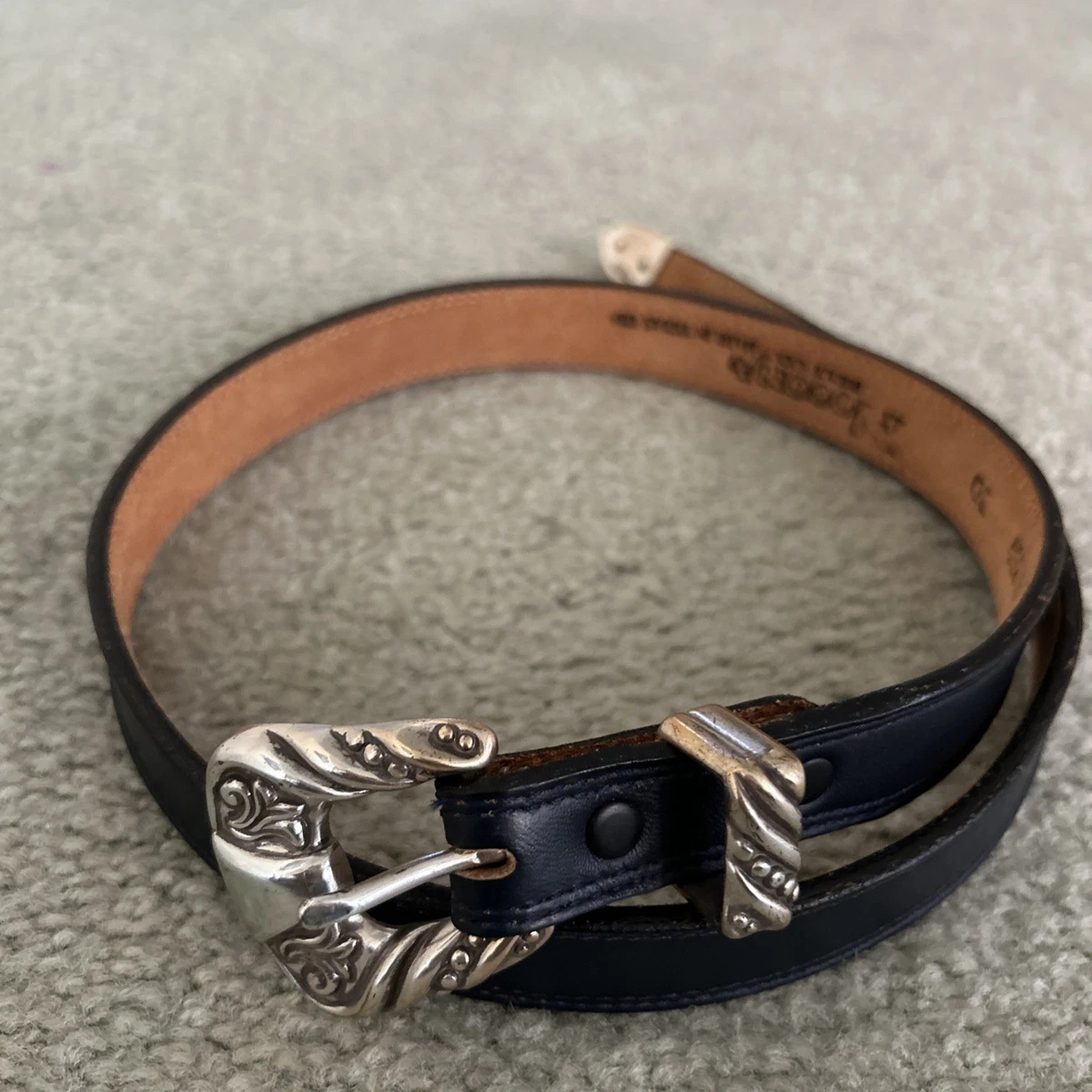 Leather Silver with Vintage Belts for Men for sale | eBay display picture 3