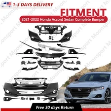 For 2021-2022 Honda Accord Sedan Complete Bumper Cover Set W/ Grille+ Fog Lights