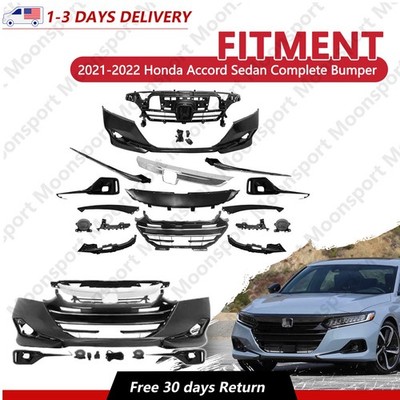 For2021-2022 Honda Accord Sedan US Built Complete Bumper Set W/Grille+Fog Lights