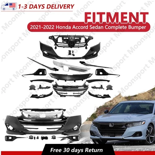 For2021-2022 Honda Accord Sedan US Built Complete Bumper Set W/Grille+Fog Lights