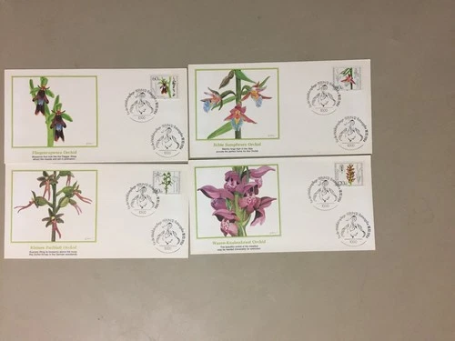 Set of four ORCHIDS Germany fdc with semi postal stamps(a)