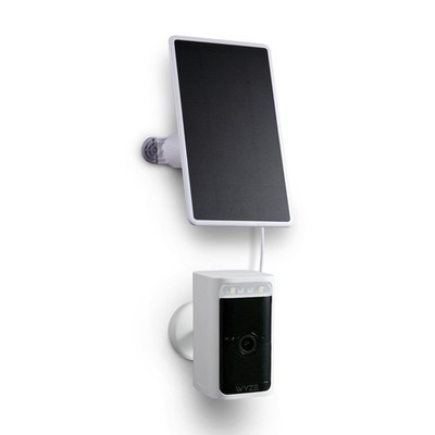 Wasserstein Solar Panel Compatible with Wyze Battery Cam Pro (White)
