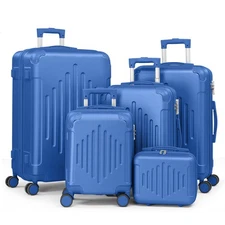 5-Piece ABS Luggage Set Lightweight Durable Travel Luggage for College Business