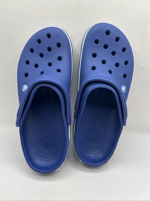 Crocs Unisex Crocband Slip On Clogs Blue White Men's Sz 9 Women's 11 NWOTB