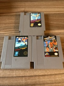 Wrestlemania Challenge, Pro Wrestling And Kung Fu NES Game Lot Authentic Tested
