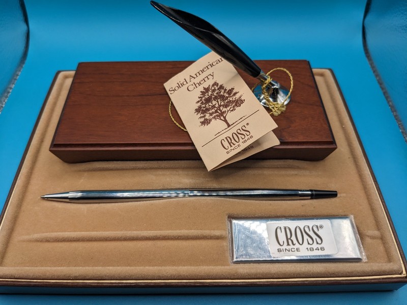 Cross American Cherry Wood Desk Set with Ballpoint Pen and Holder