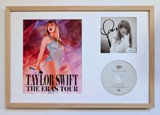 Taylor Swift Signed Tortured Poets TTPD Framed CD Era Tour Poster 12x18 w/COA