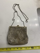 VINTAGE 50-60's Beaded Evening Bag w Chain Strap Hand Made in Hong Kong