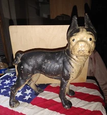 antique vintage cast iron Boston Terrier Door Stop