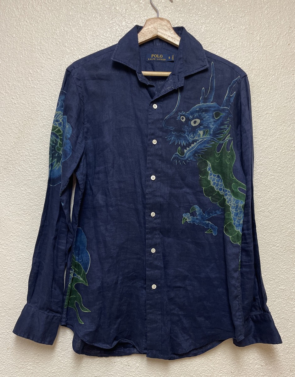 RARE Ralph Lauren Polo Dragon Linen Shirt Men Limited Edition Sz S