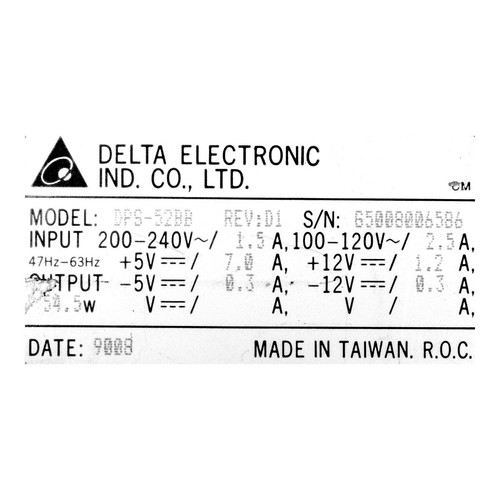 Netzteil DELTA DPS-52BB 54.5W PSU MOLEX FDD AUX XT PC für TC100 PHILIPS - Bild 3 von 3