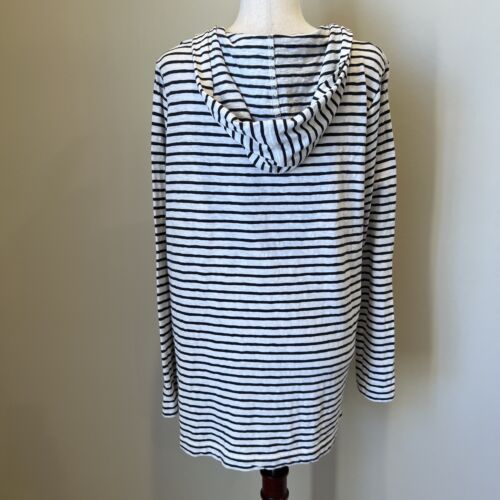 Lou & Grey Womens Pullover Hoodie Top Sz L Striped Lightweight Beach Nautical - Picture 5 of 8