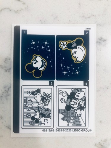 LEGO FOGLIO ADESIVO per 43179 Topolino e Minnie Mouse, nuovo e originale - Foto 1 di 1