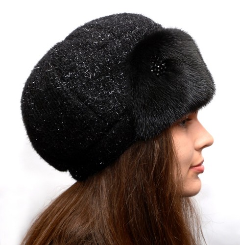 Damen Echtpelz Baskenmütze Winter Nerzmütze Luxus Pelzmütze Russische Pelz Baskenmütze - Bild 37 von 54