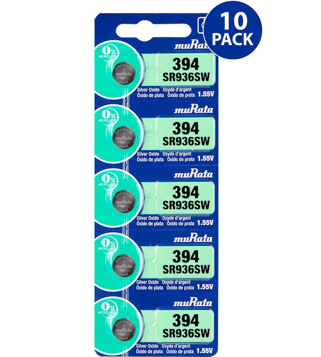 Murata 394 (SR936SW) Silver Oxide Watch Battery (5 Pack) - EXP 06/2025 |  eBay
