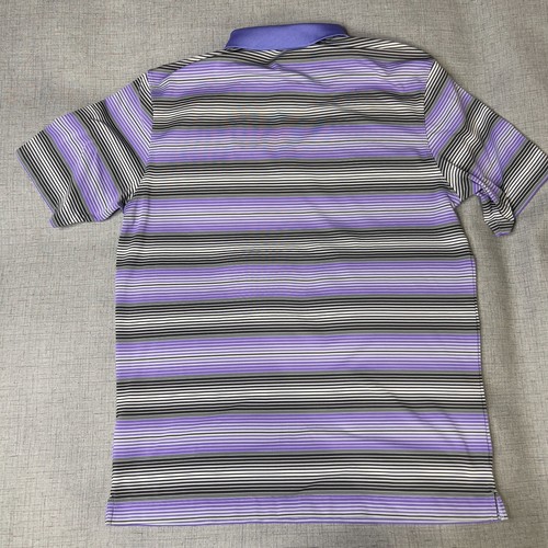 Nike Golf Tour Performance Polo Mens M Purple Stripe Short Sleeve Spread Collar - Picture 10 of 12