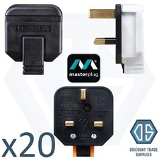 Rubber Plug Top Heavy Duty Permaplug 13 Amp Fused 3 Pin Plugs Black White Orange