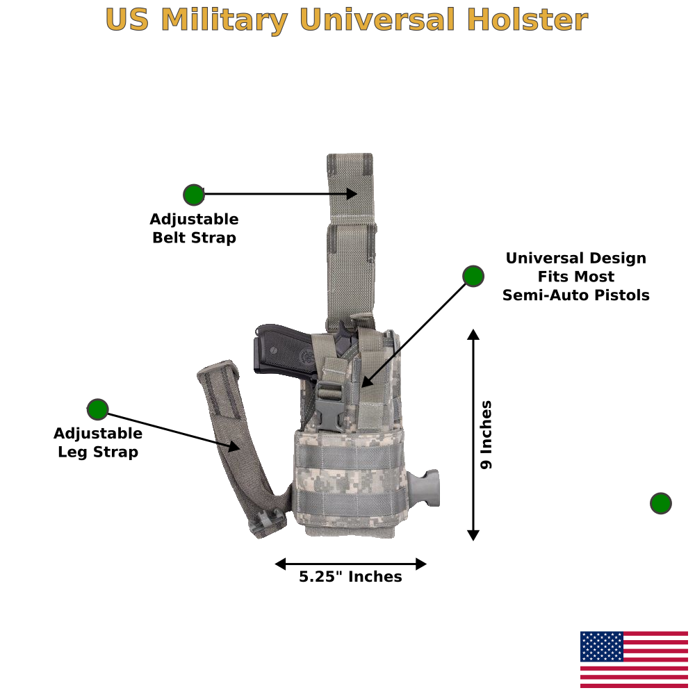 USA Military ACU Digital Camo Drop Leg MOLLE Universal UH