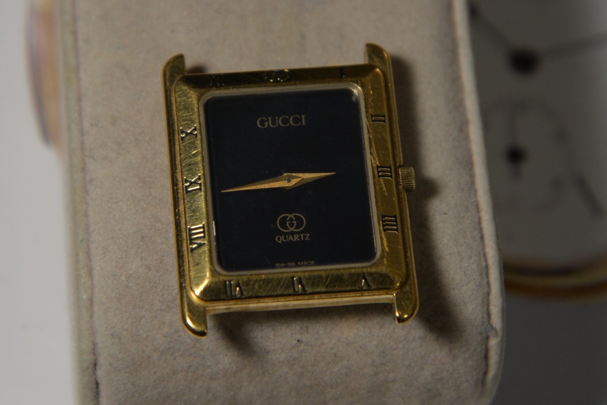 Vintage GUCCI 4200 18K GP Quartz Men's Rectangular Watch--4 Repair