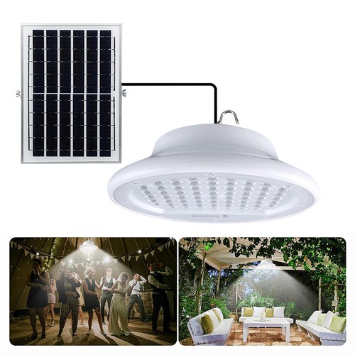 Solar Shed Light Indoor Outdoor LED Pendant Lamp & Remote For Barn Gazebo Garage