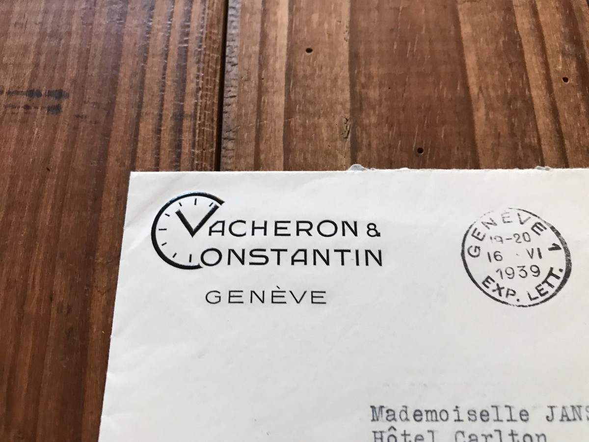 Carta Oficial VACHERON CONSTANTIN Official Letter 1939 Watches