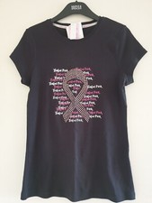 New, size 12, 'Tickled Pink' T shirt', 'diamanté'. 'Pink Ribbon'. Jemima Khan.