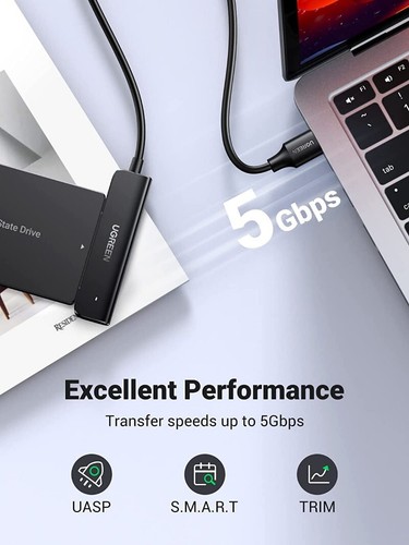 Ugreen USB 3.0 to SATA III Adapter Cable for 2.5" SSD & HDD Hard Drive Adapter - Picture 20 of 23