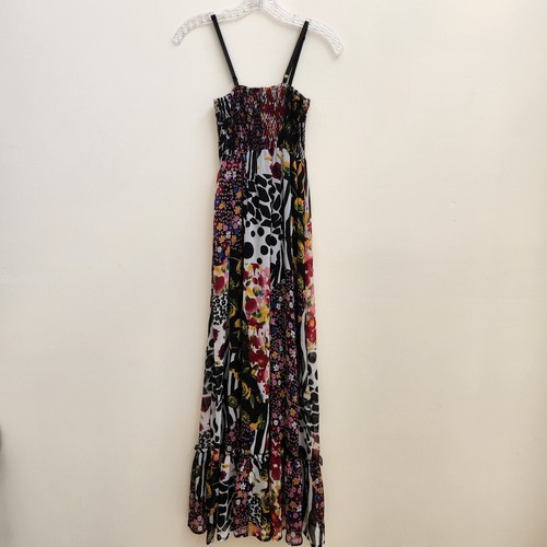 Twenty One Dress Women's S Black Floral Tiered Strappy Boho Summer Maxi Preppy - Picture 5 of 15