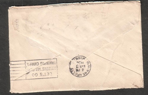 1926 cover Geneva OH Ohio flag cancel to James O'Brien Minneapolis MN - Picture 2 of 2