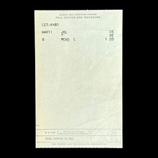 Illinois Bell 1954 Toll Service and Telegrams Bill Frequently Called Points List
