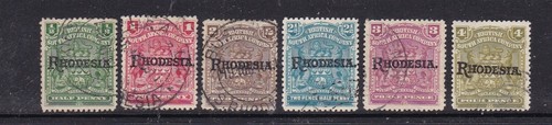 Rhodesien - SG 100/105 - f/u - 1909 - 1/2d - 4d überdruckt