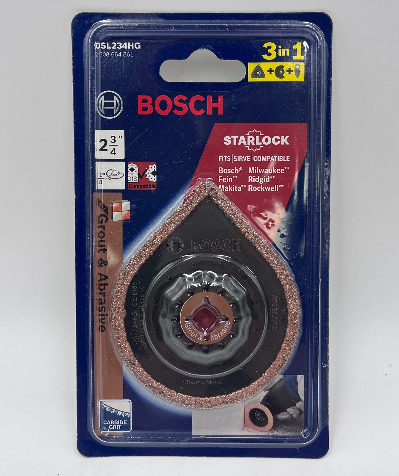 Bosch OSL234HG Starlock Oscillating Multi-Tool Hybrid Grout Blade 2-3/4 Inch-image