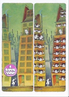 3 carte postale MORDILLO humour funny postcards 1985
