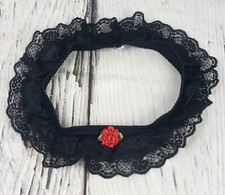 VTG Nancy King Women Vintage Retro Slip-On Leg Garter Thigh Ring Belt Black 2X