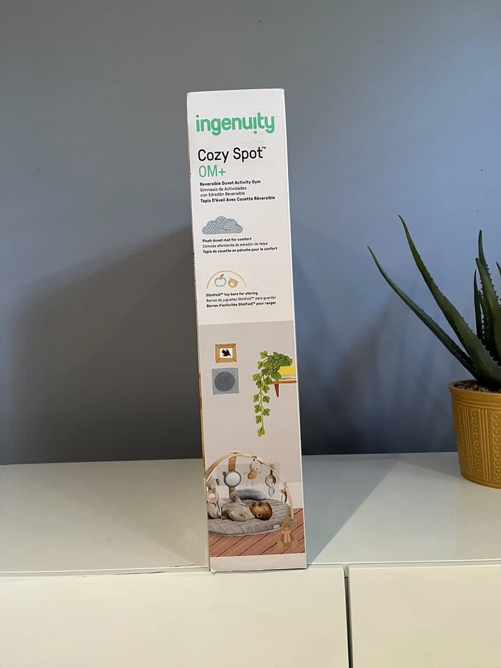 Ingenuity Cozy Spot 双面被套活动健身房 1 件(1 件装),Loamy — 第 3/4 张图片