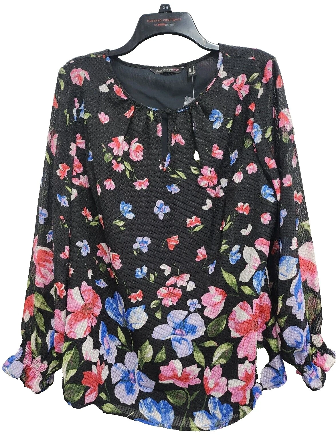 Isaac Mizrahi女式涤纶花卉上衣